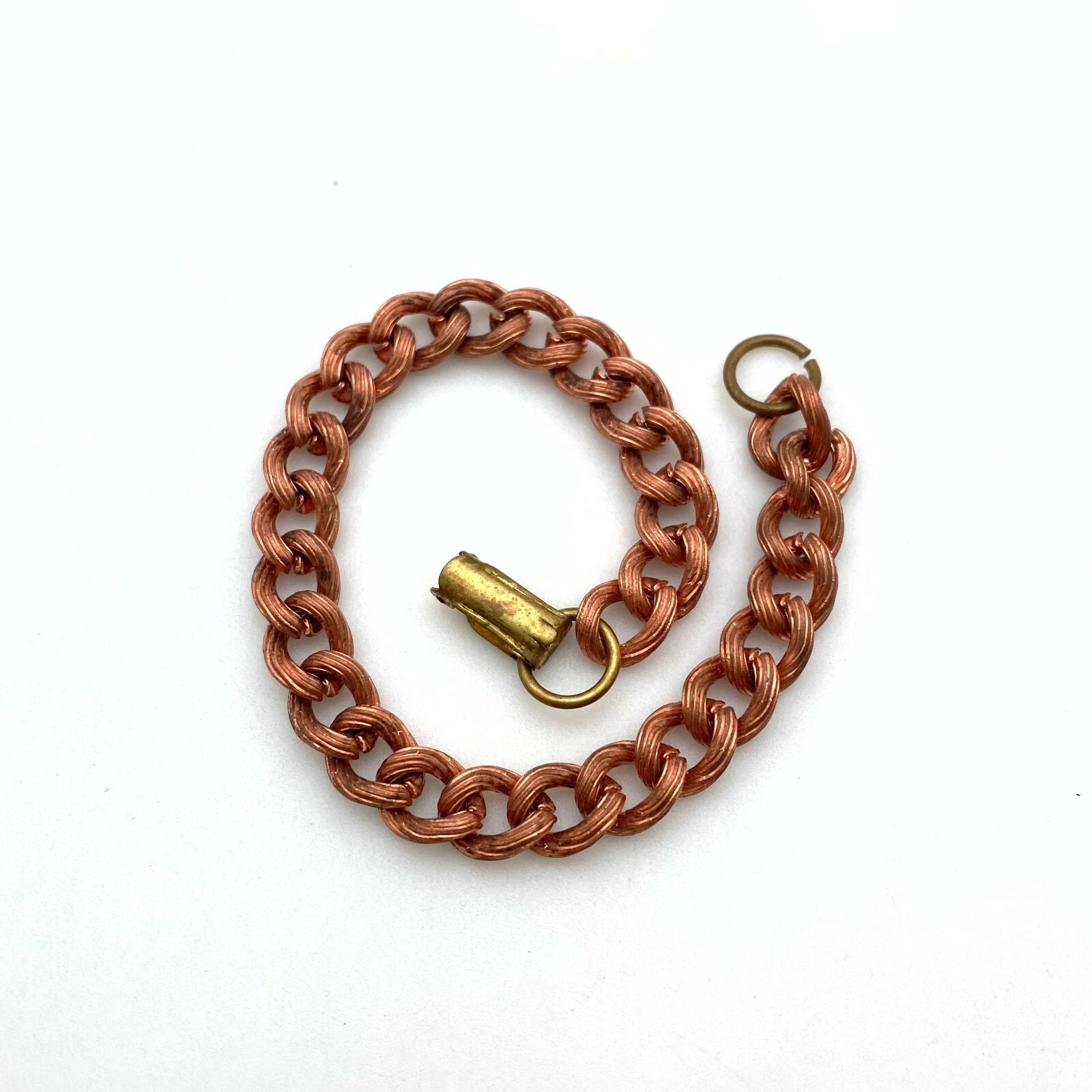 Vintage Copper Plated Curb Chain Bracelet (7 Inches) (FC41)
