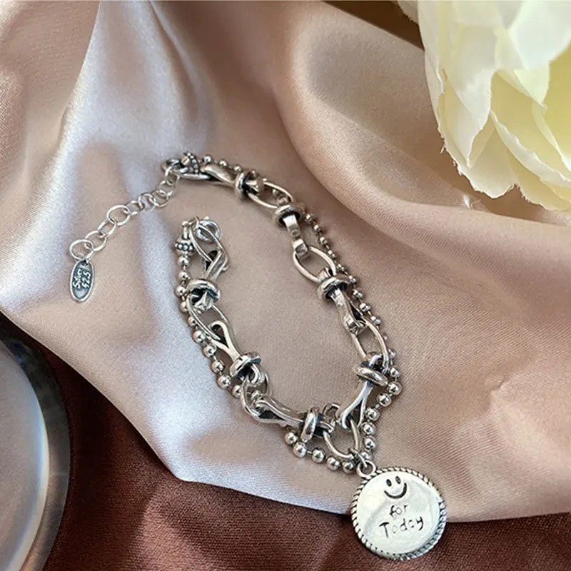 Solid 925 Sterling Silver Bracelet for Women | Vintage Handmade Simple Bangle