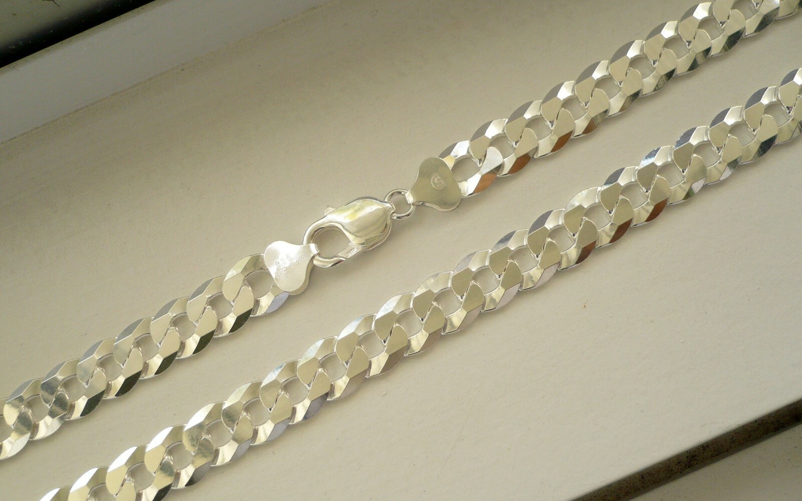 7mm -10.8mm 925 STERLING SILVER MEN’S WOMEN’S flat CUBAN LINK CHAIN OR BRACELET