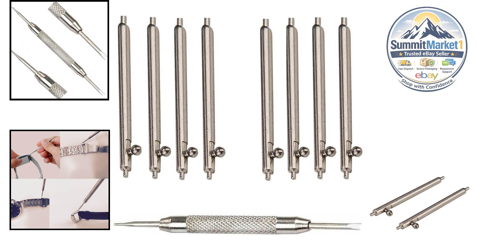 23mm Quick Release Spring Bar Watch Pins 8PCS 1.5mm Diameter