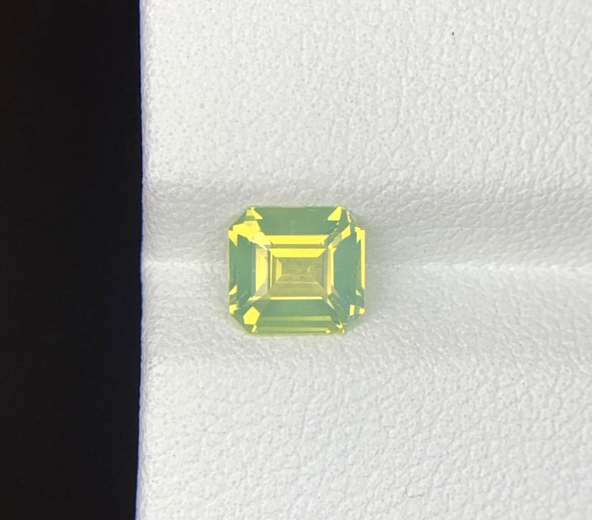 1.10ct Natural Chrysoberyl SQ 6mm Cream Yellow Green Milky Color 100% Genuine