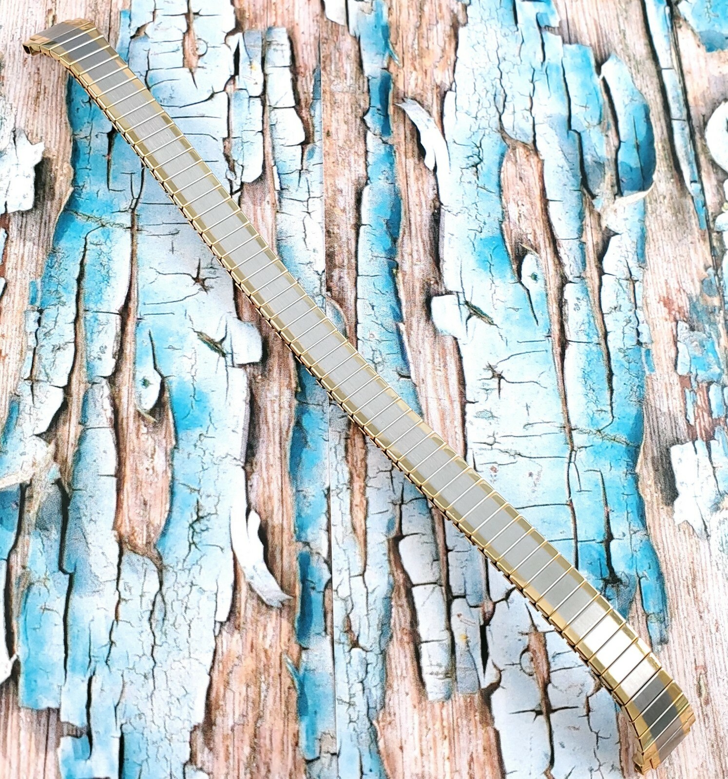 Hadley Roma SQ 8 mm – 11 mm Stainless Steel Two-tone Stretch Watch Band LB6713T