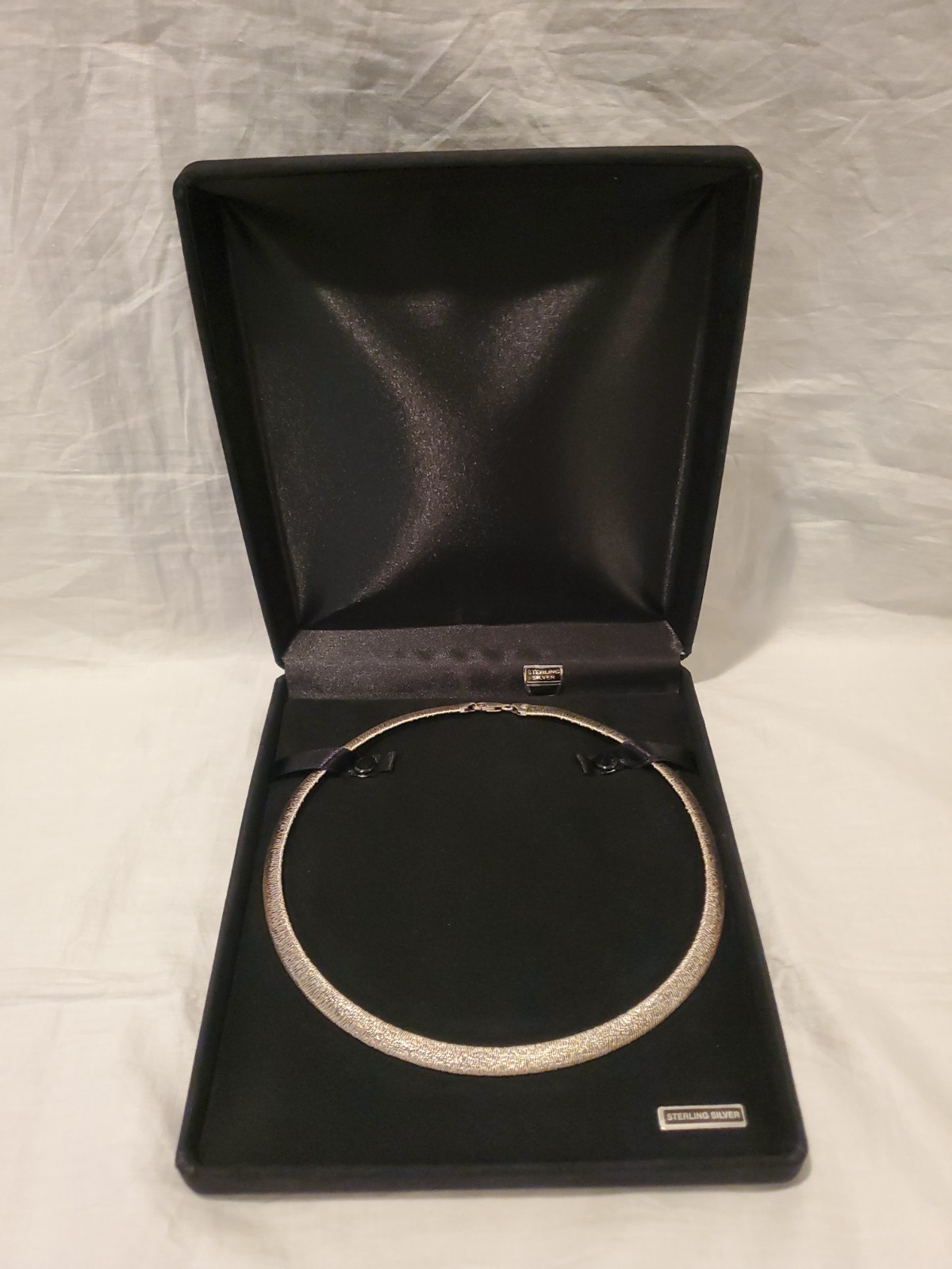 Vintage Milor Sterling Silver 925 Italy Necklace Choker with Box 24 grams