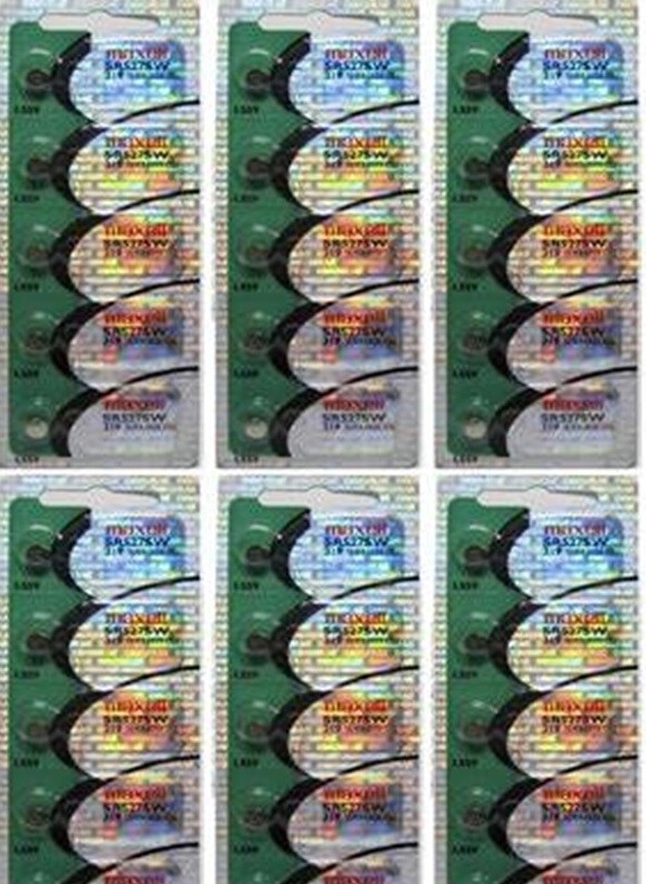 Thirty (30) Maxell 319 SR527SW Silver Oxide Watch Batteries Free Ship w/Tracking