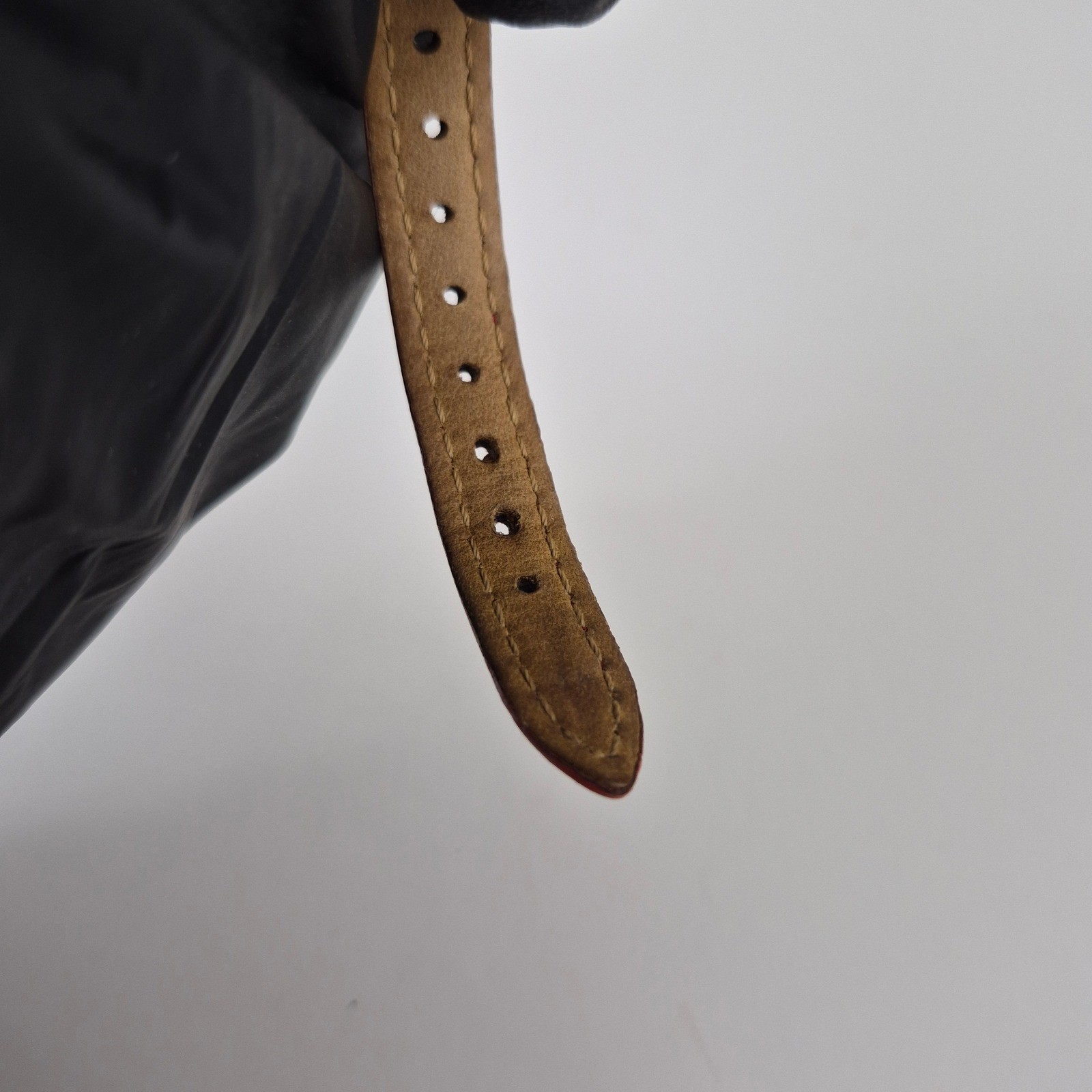Stuller Vintage Diamond Mother of Pearl Watch Red Leather Strap F325417-1/LS