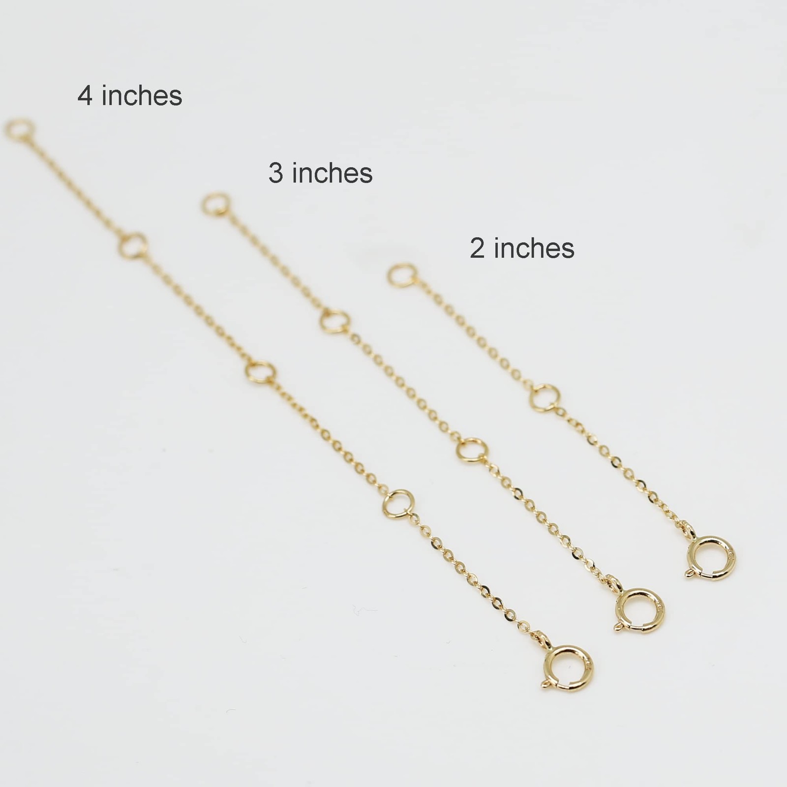 14K Solid Gold Necklace Extender Real Bracelet Extender 2 3 4 Inch Durable Ad…