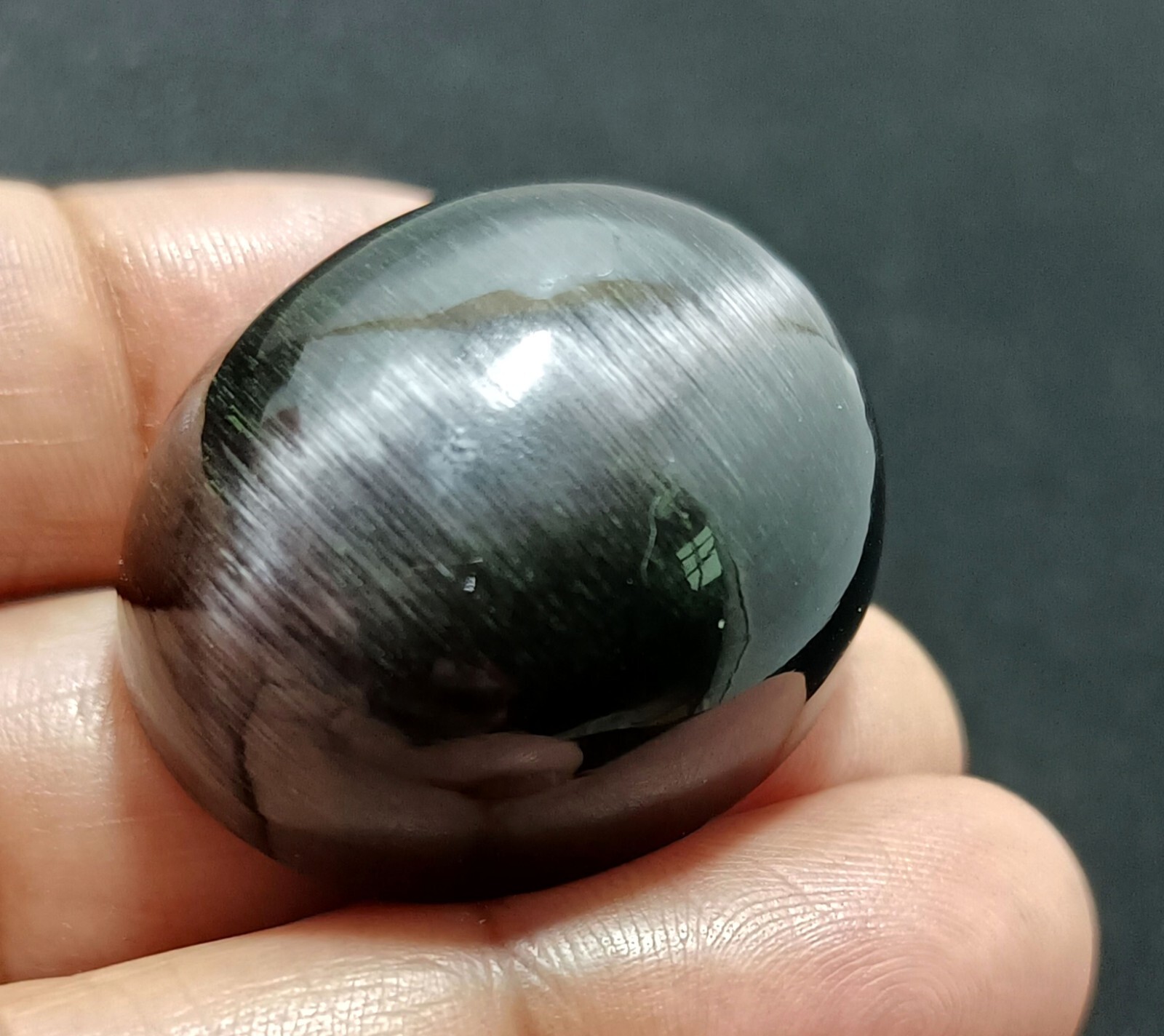 Chrysoberyl 103.50 Ct Natural Black Cats Eye Oval Cut Loose Certified Gemstone