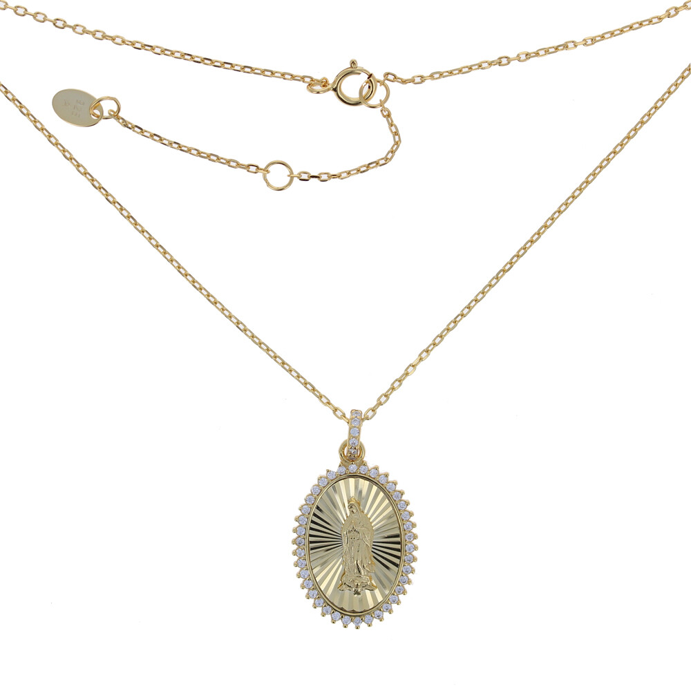 Mother Mary Necklace, Silver or Gold Options, Religious Jewelry, Catholic, 925