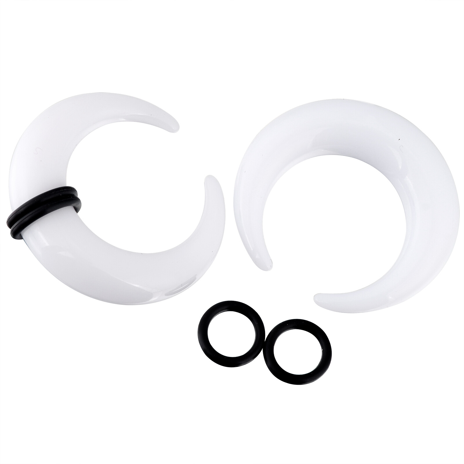 16Pcs Acrylic C Shaped Taper Pincher Septum Rings 14G-00G Gauges Piercing Kit