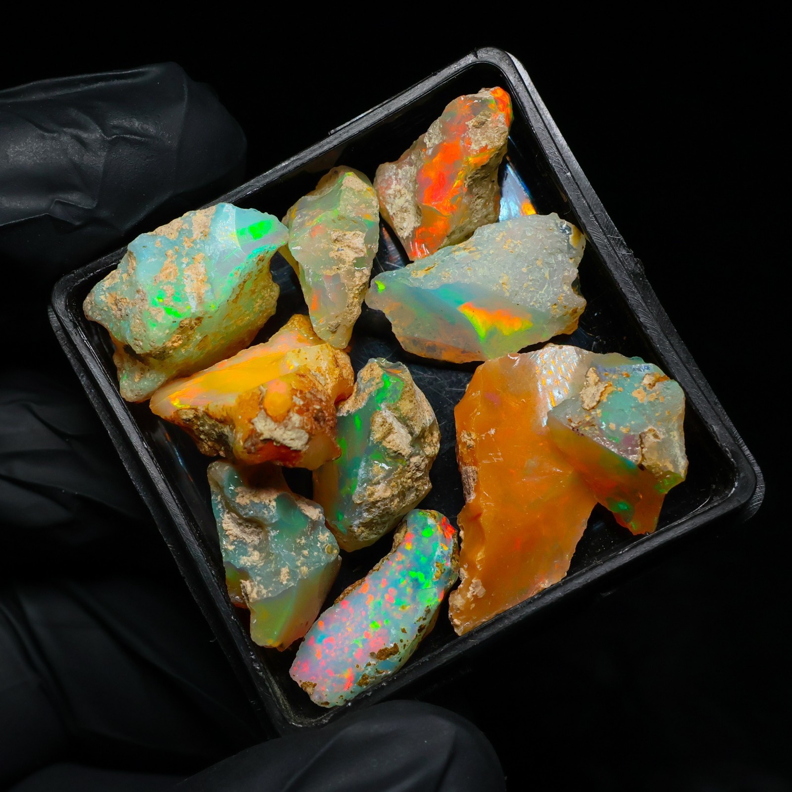 Natural Ethiopian Welo Opal Rough 50.25 Ct Gemstone – Bright Play of Color Fire