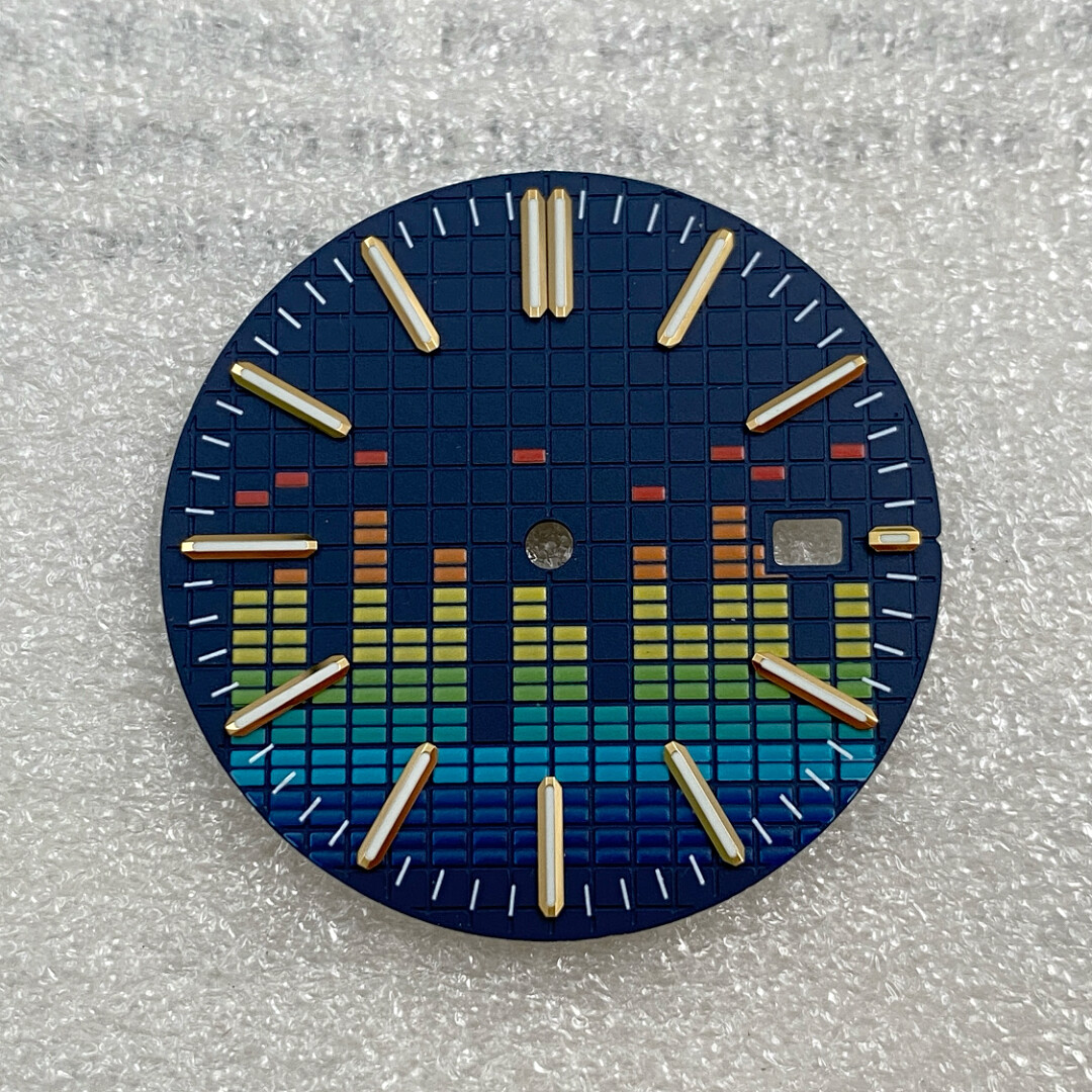 31.8mm NH35 Dial Music Symbol Dial Green Luminous Fits Nh35 Movement watch dial