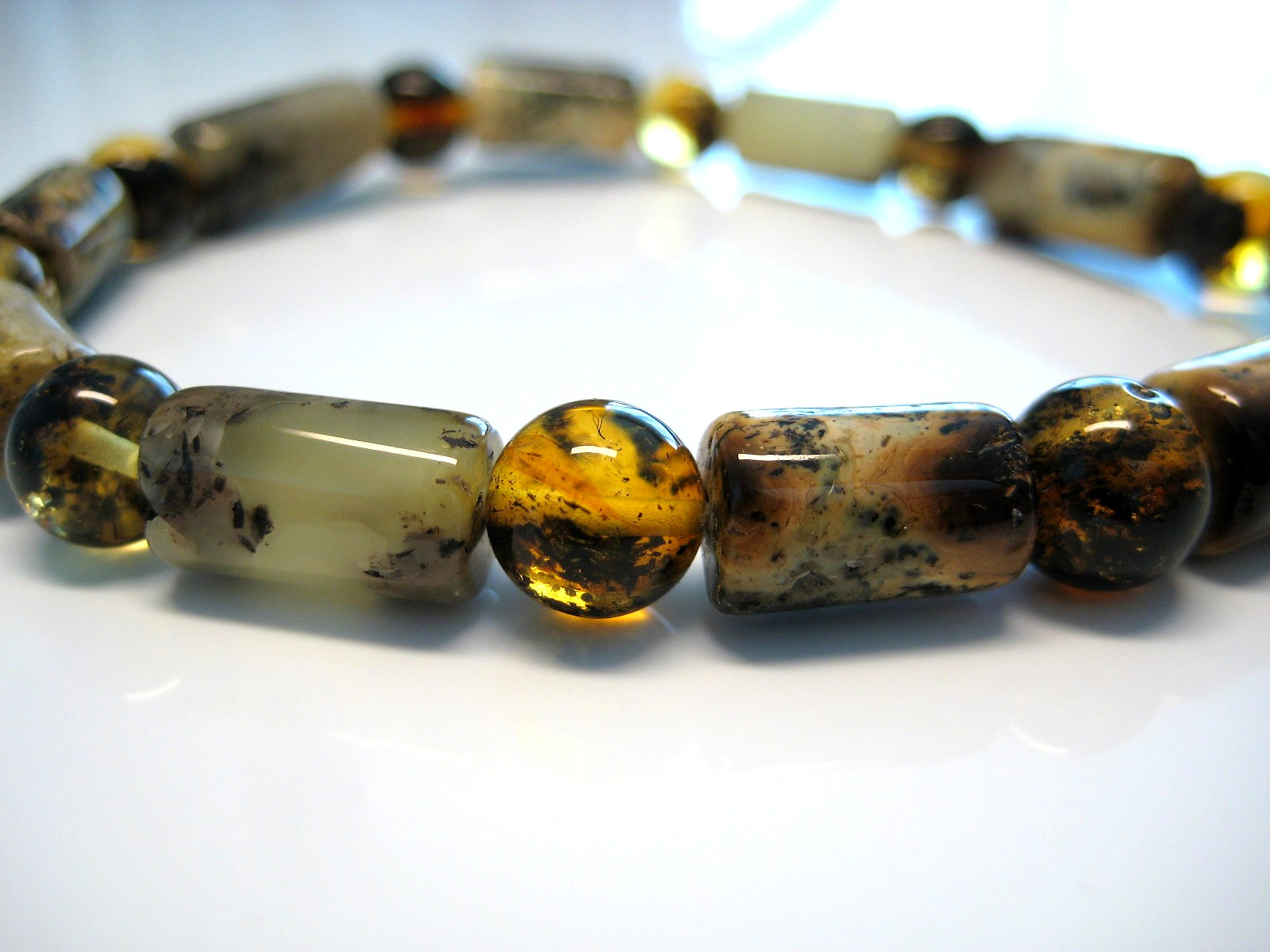 Genuine Multicolor Amber Baltic Amber Elastic Bracelet 7.5-8 in !!!