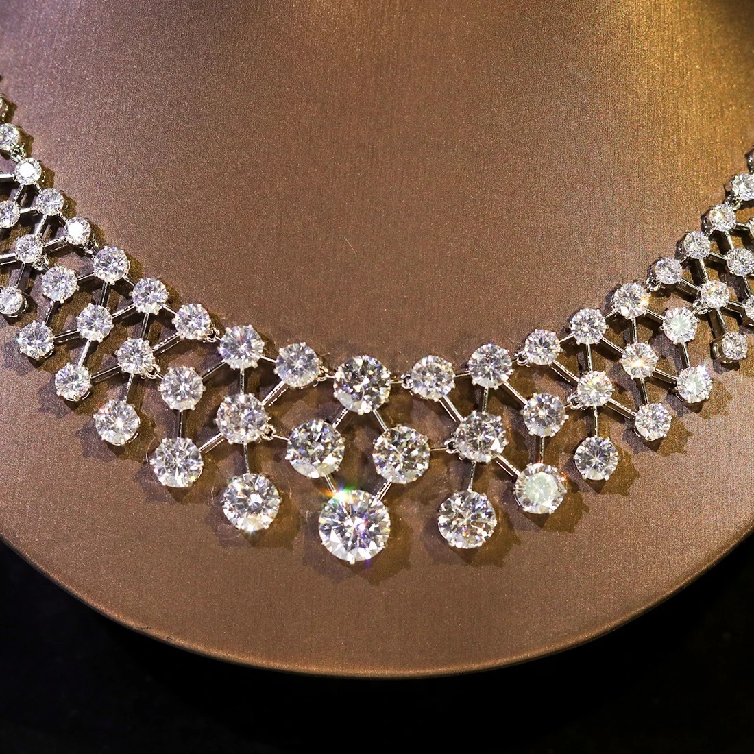 Gorgeous Zircon Drop Necklace Earrings Sets Evening Wedding Dinner Party Bridal