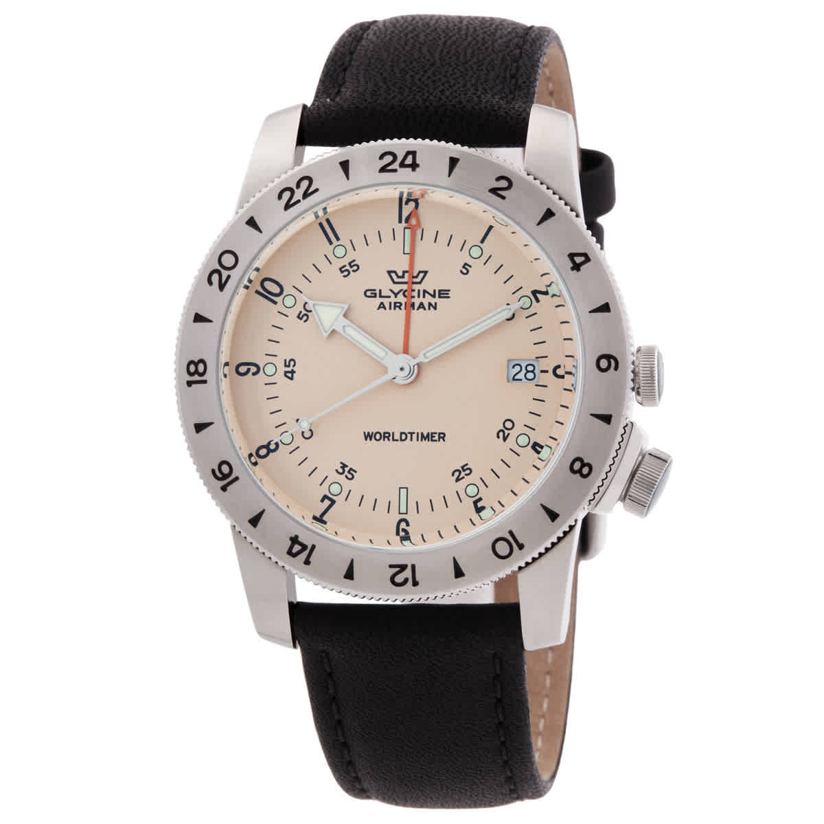 Glycine Airman Vintage GMT Quartz Ivory Dial Men’s Watch GL1050