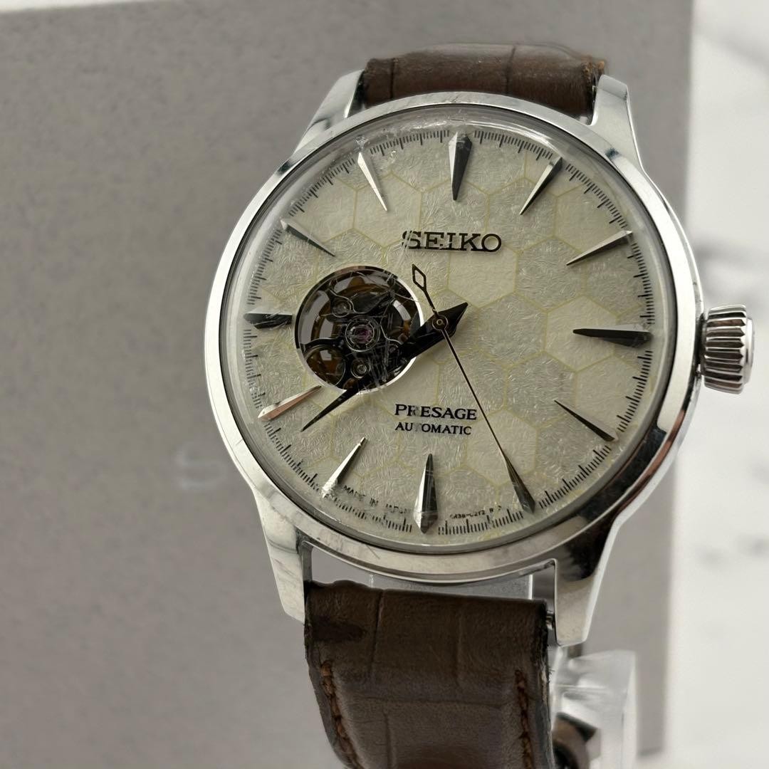 Seiko Presage Honeycomb Dial SARY159 4R38 Automatic Open Heart used from japan