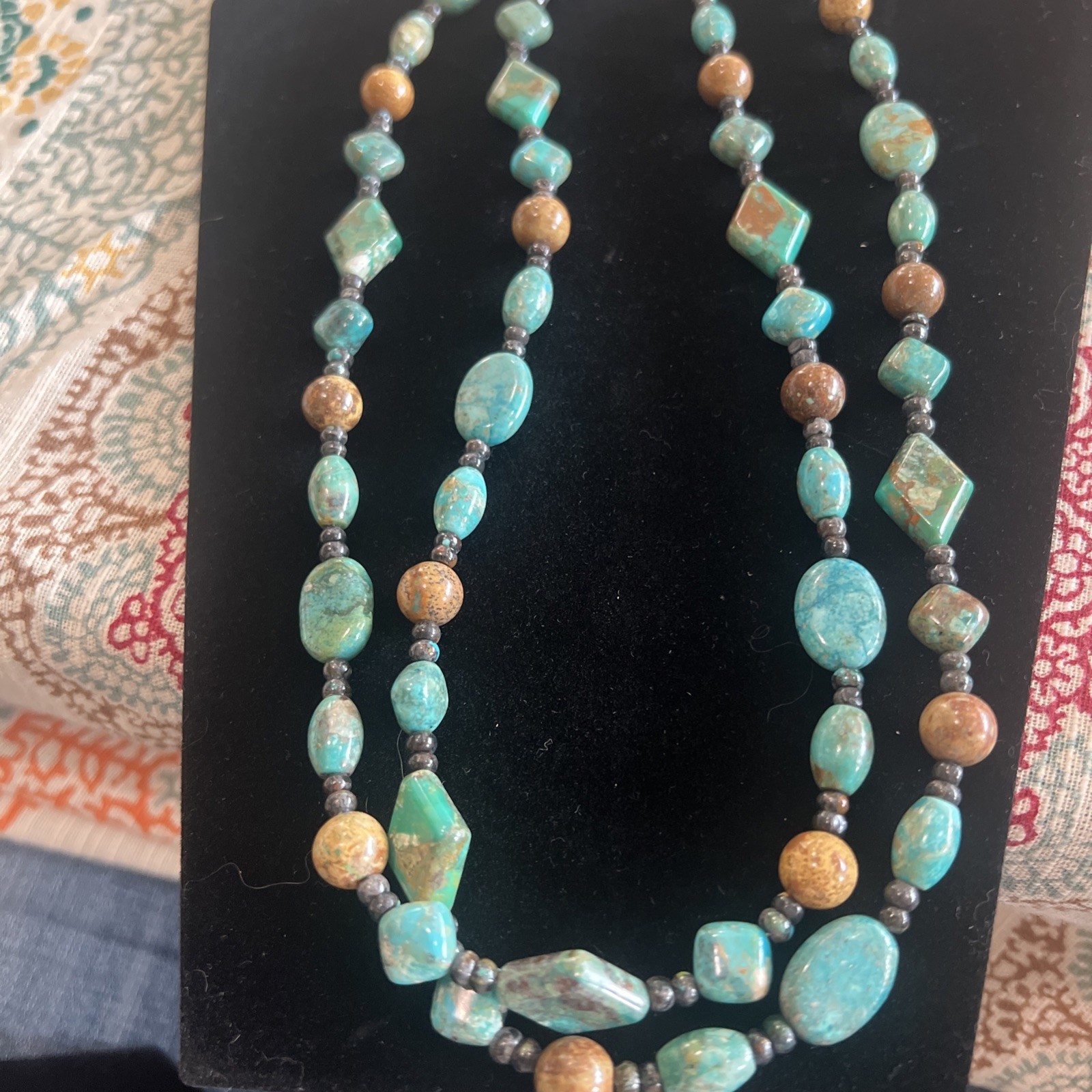 Mine Finds by Jay King sterling silver, turquoise necklace multi-colored beads