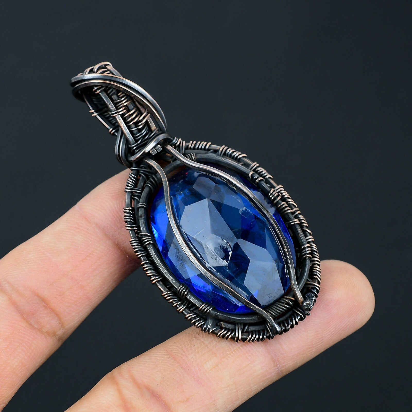 Tanzanite Handmade Gemstone Beautiful Tree Of Life Copper Wire Wrapped Pendant