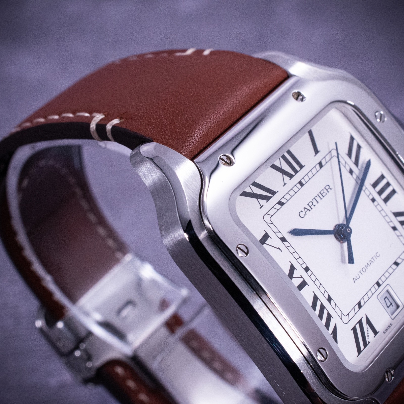 Cartier Santos de Cartier Large Model Silvered Opaline Dial Ref. WSSA0009 w/ B&P