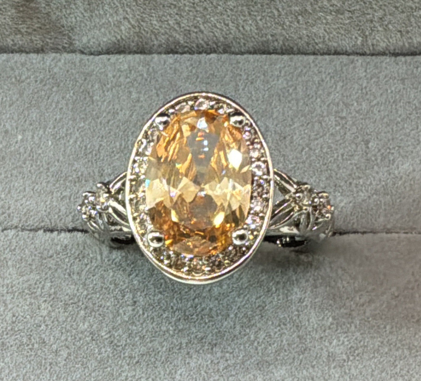 MORGANITE RING – Lab Created – 14X10mm Or 6.0ctw – .925 Sterling Silver!!!