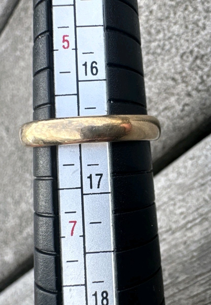 14K Yellow Gold Vintage JR Woods ArtCarved Wedding Band Ring 3.5mm Thick 3.7g