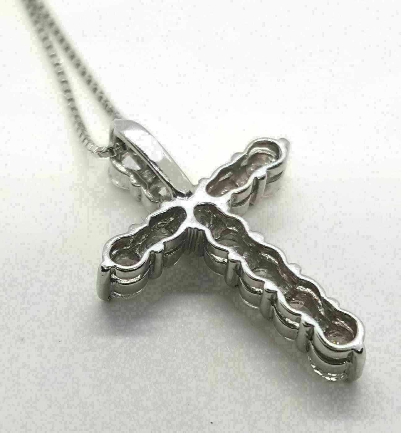 2.0 Ct Round Cut Lab Created Diamond Cross Women’s 14K White Gold Plated Pendant