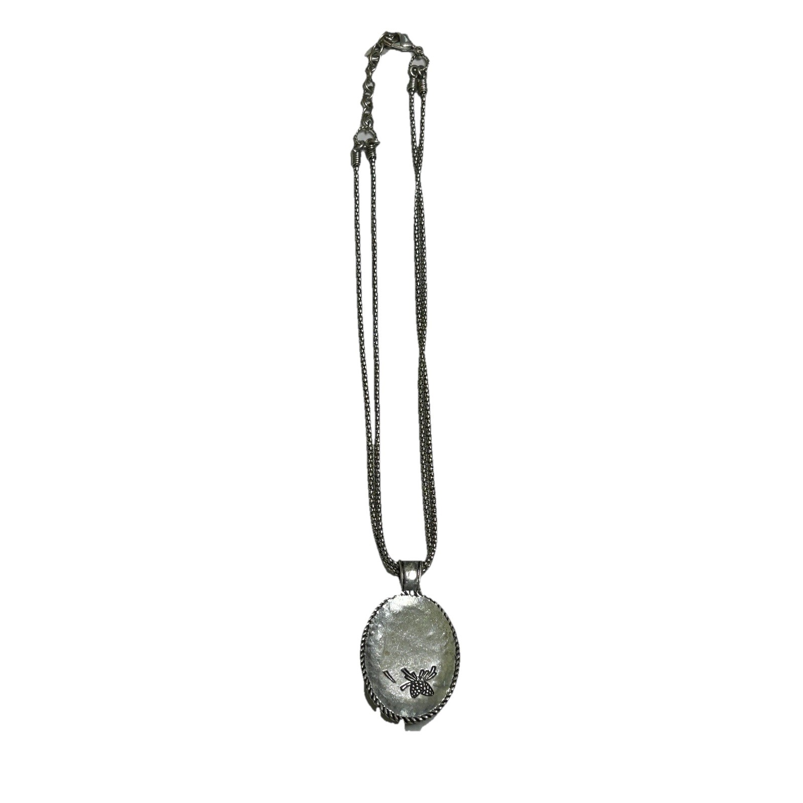Faux Amethyst Pendant Necklace Faux Agate Silver Tone Coldwater Creek