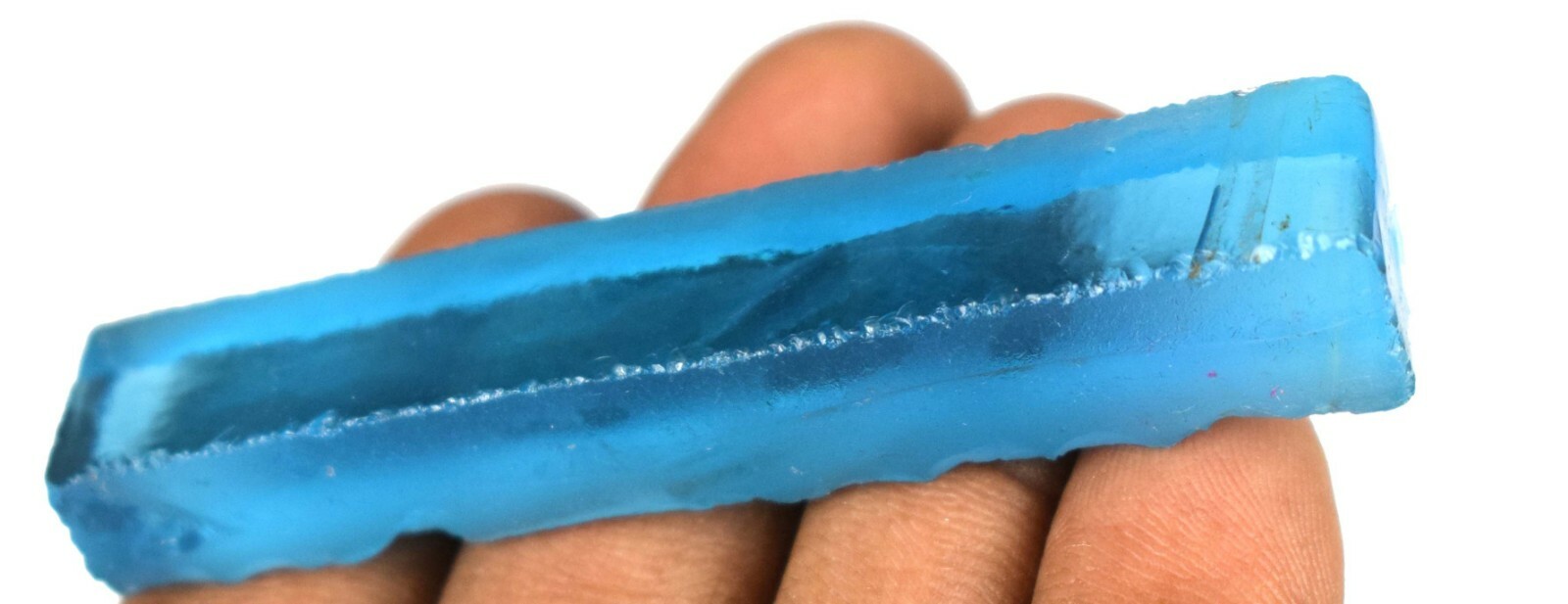 100 Ct/69 mm Sky Blue Topaz Gemstone Slice Rough AGI Certified GH176