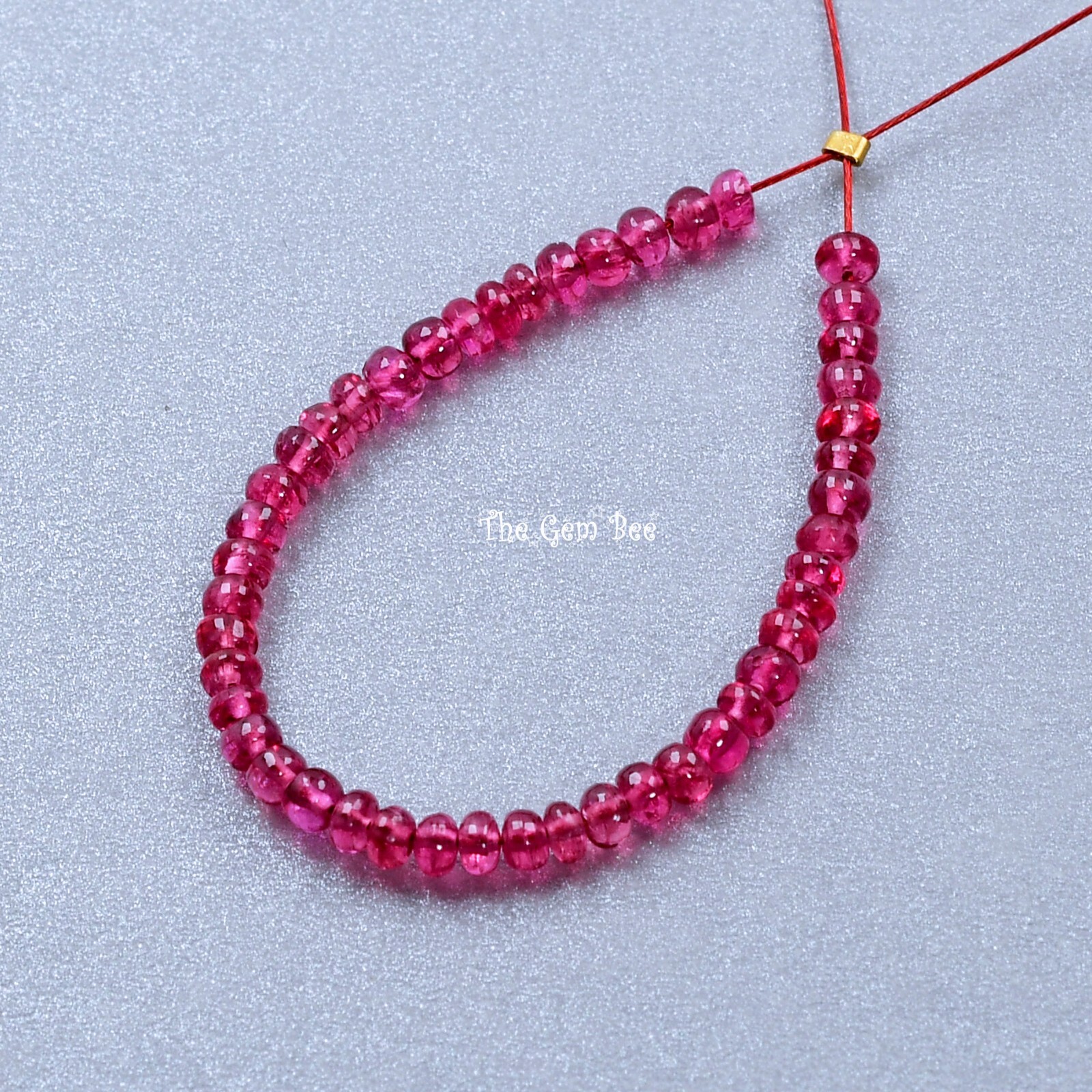 2.5mm No heat Neon Hot Pink Burmese Jedi Spinel Smooth Rondelle Beads 3 inch