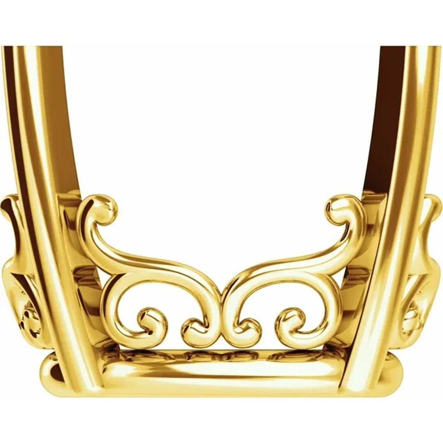 14K Solid Yellow Gold Oval Cut Setting Vintage Style 4 Prong Design Mounting USA