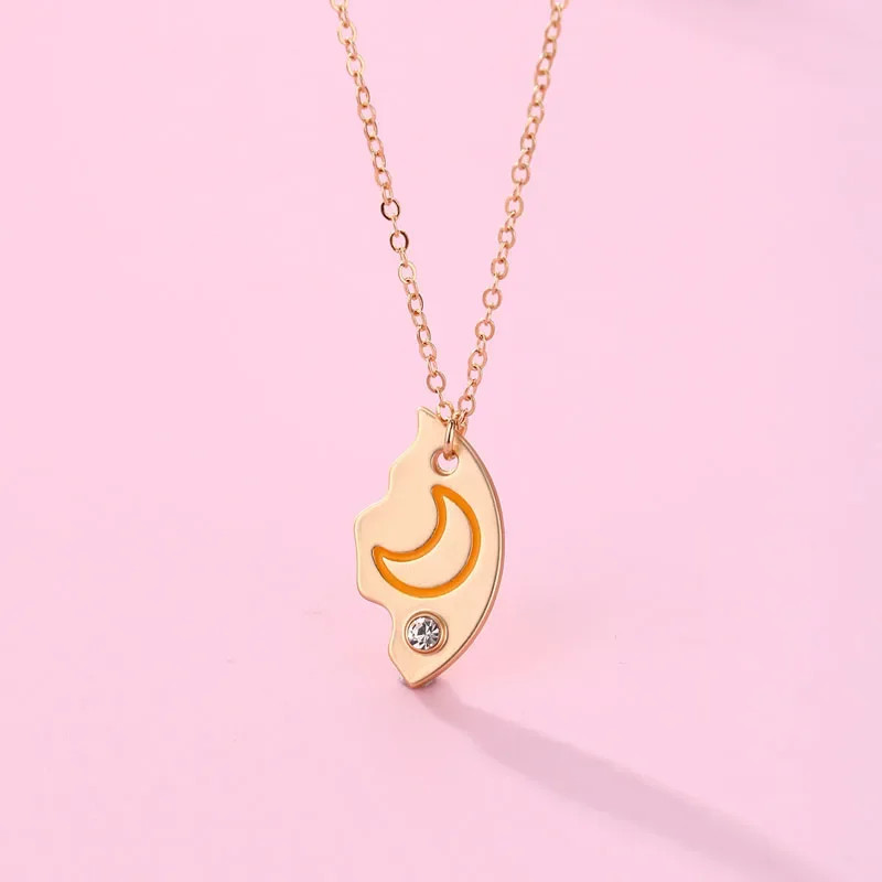 Sun Moon Star Necklace 3Pcs Friendship Pendant Jewelry for Best Friends Couple
