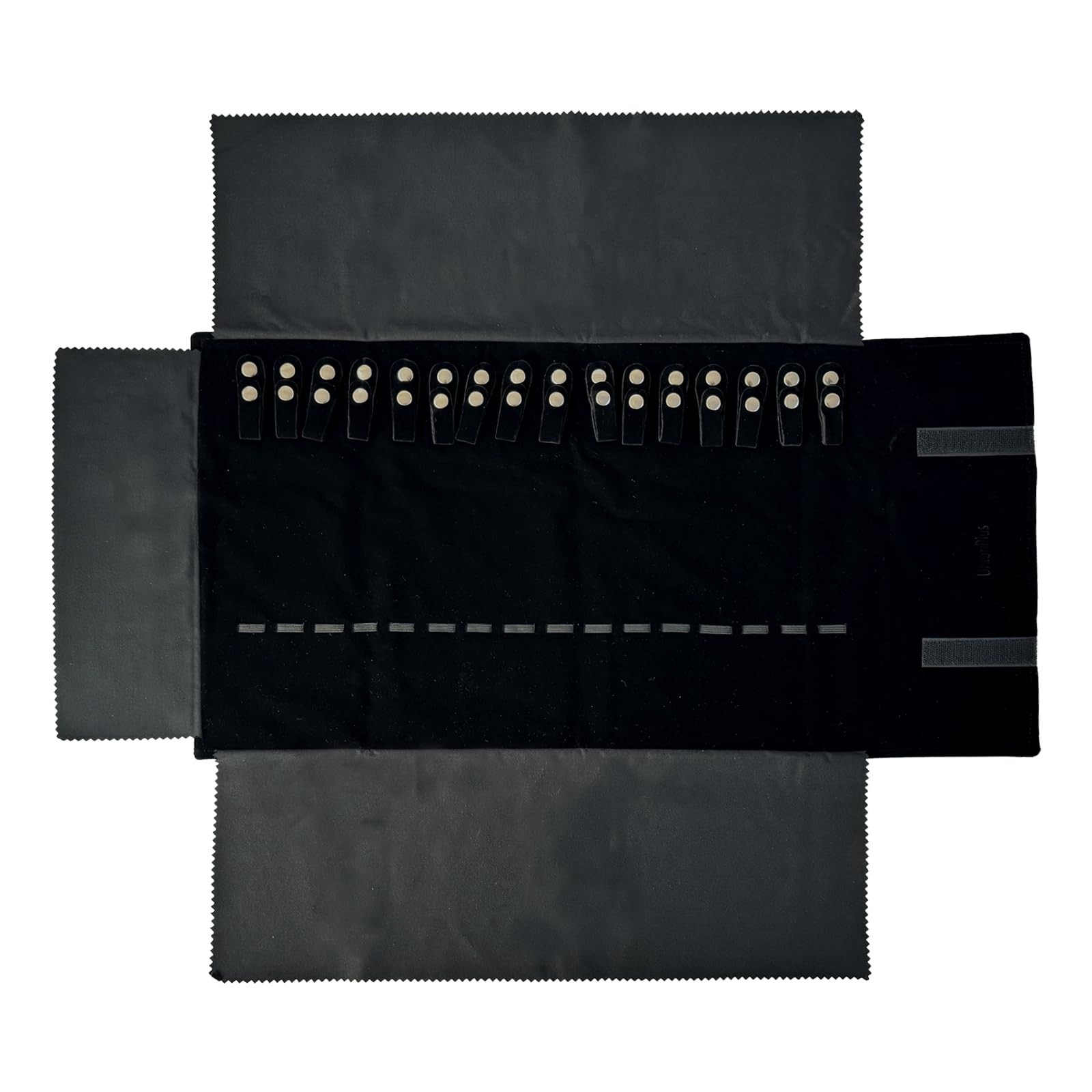 UnionPlus Velvet Travel Jewelry Roll Bag Organizer for Medium, Black