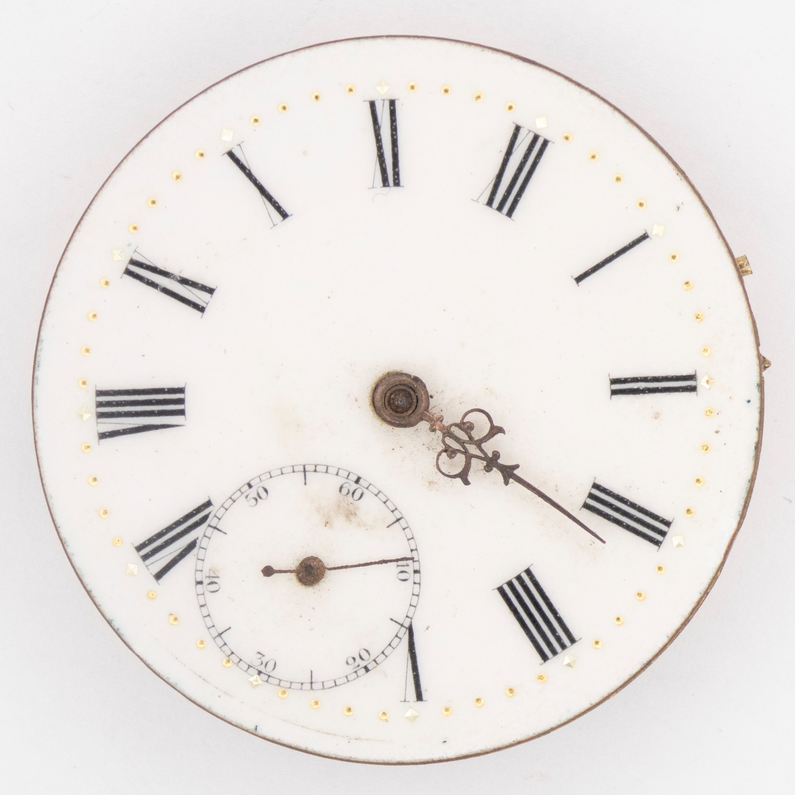 Unsigned Swiss 40.6 x 10.2 mm Antique Pocket Watch Movement