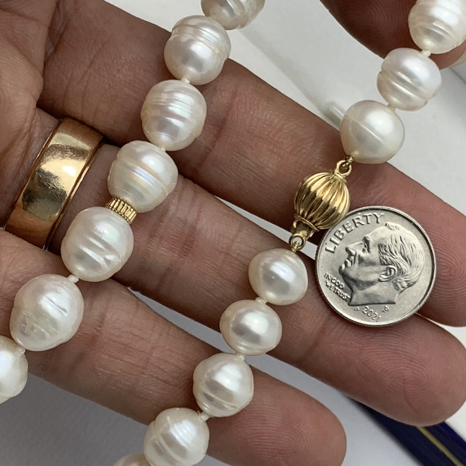 Japan Cultured Pearls Baroque Necklace 8.7 – 11mm Pearl 14k Gold