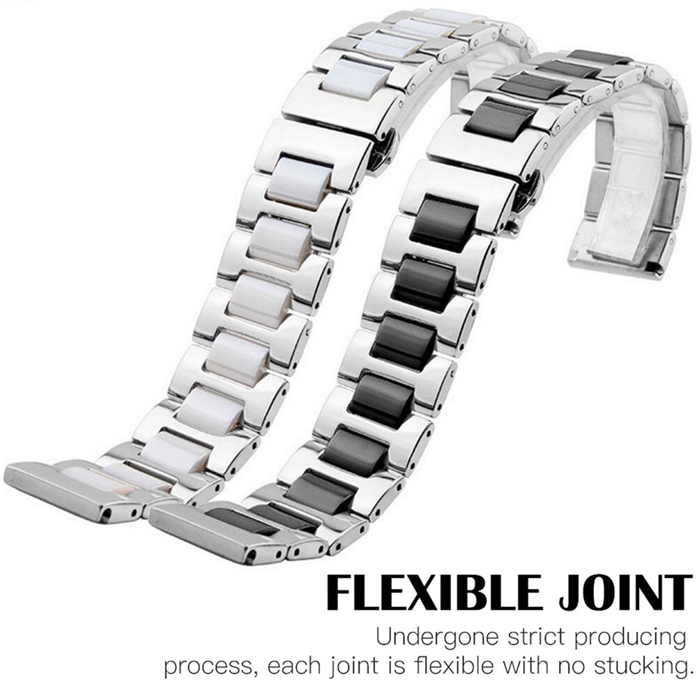 16mm 18mm 20mm 22mm Ceramic Replacement Watch Band Strap Metal Wrist Bracelet