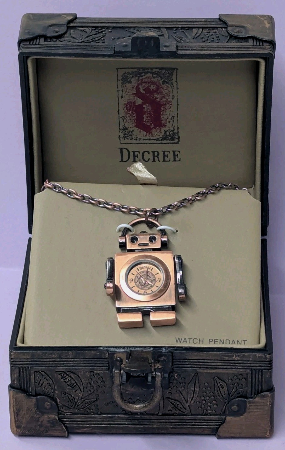 Decree Space Robot Figural Necklace Watch * Needs New Battery