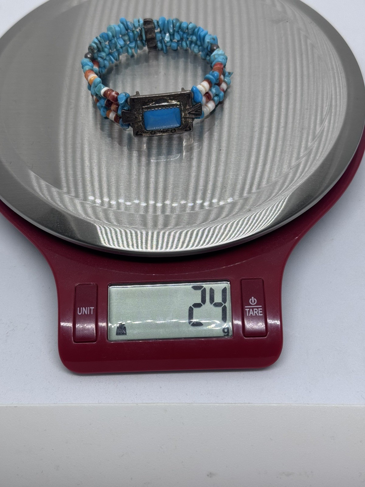 Pollack 925 Sterling Silver Turquoise Spiny Oyster Expandable Bracelet Signed