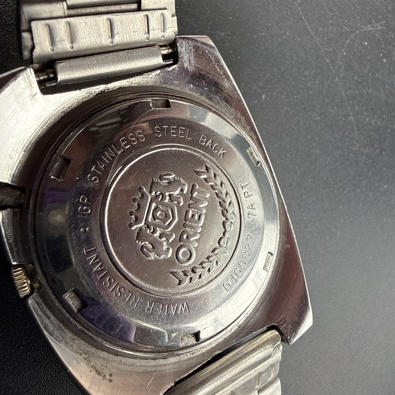 Vintage Men’sOrient Automatic Watch 38mm Gold Tone Blue Dial 21 Jewels Day Date