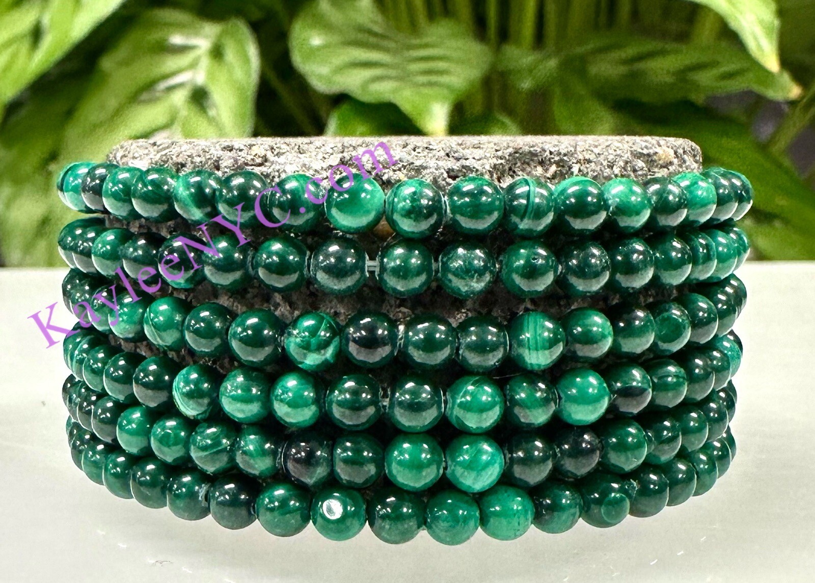 Wholesale 6 Pcs Natural Malachite 4mm 7.5” Healing Stretch Bracelet