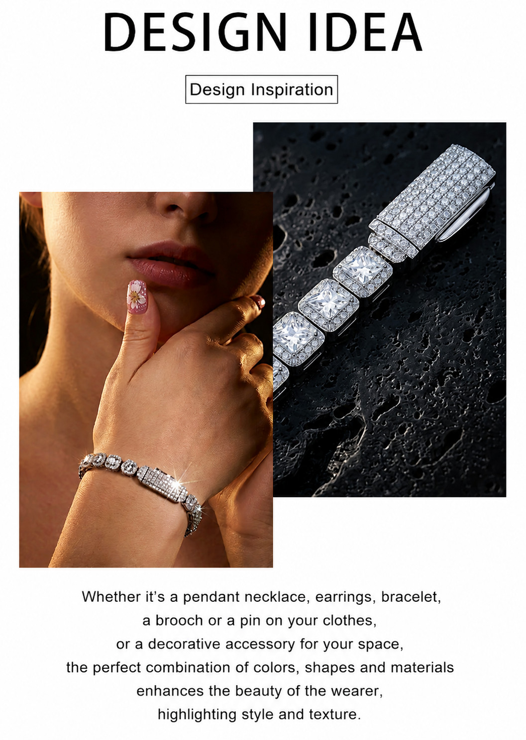 925 Sterling Silver D Color VVS 3mm Moissanite Halo Tennis Bracelet 6-8 in
