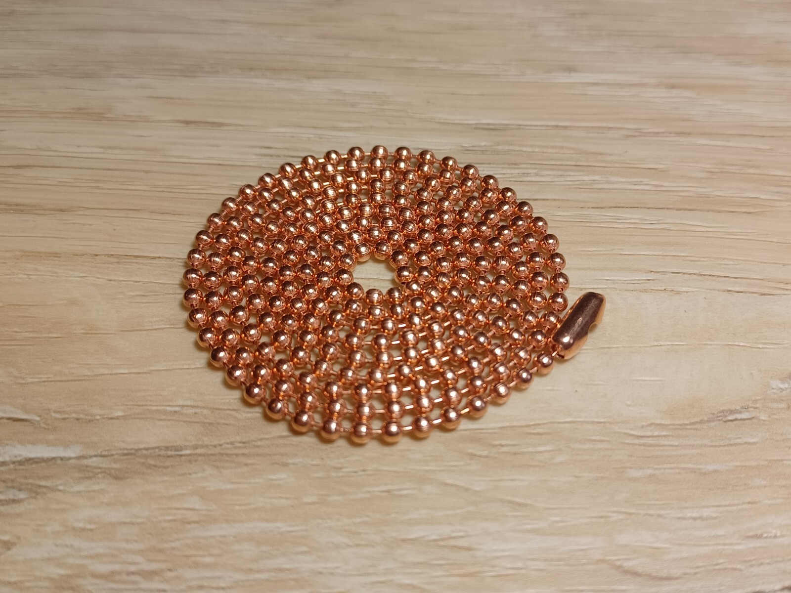 27″ Copper Military Ball Bead Dog Tag Chain Necklace USA Made FreeShipping