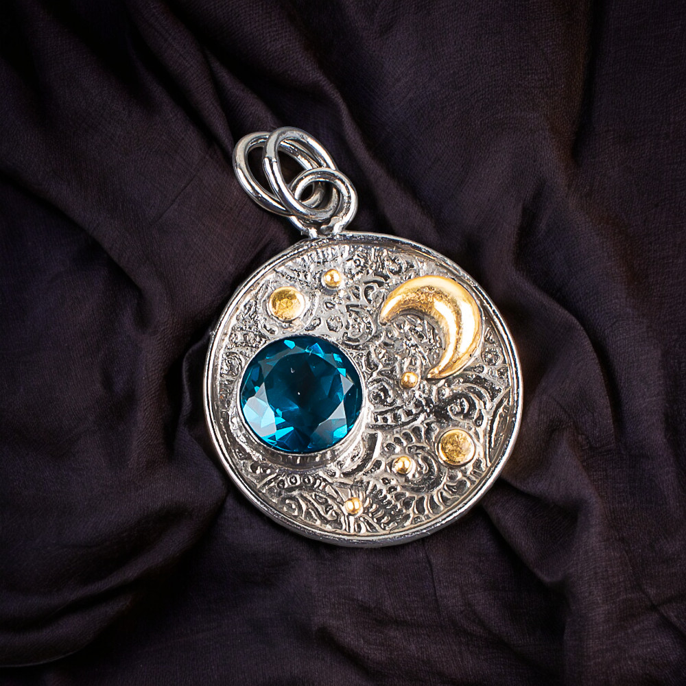 Handmade 925 Sterling Silver Jewelry Pendant Apatite Gemstone Pendant