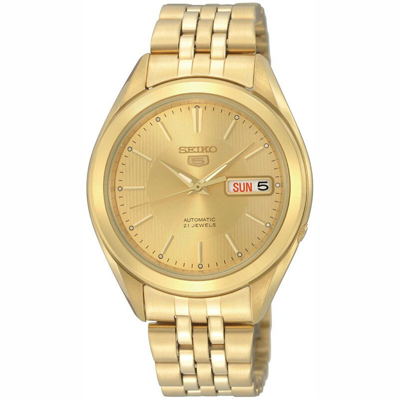 Seiko 5 Automatic 21 Jewels Gold-Tone Stainless Steel Men’s Watch SNKL28K1