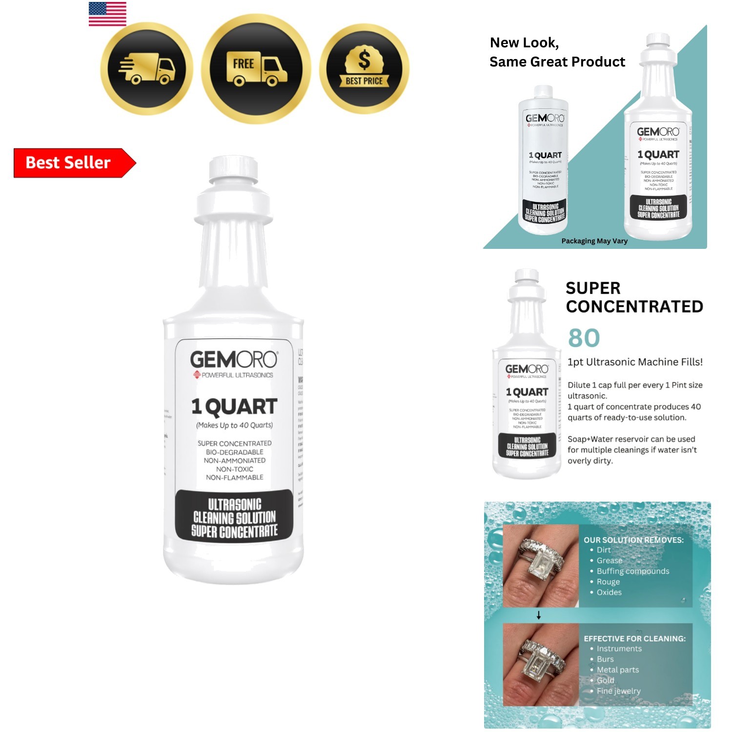 Jewelry Cleaner Solution Concentrate for Ultrasonic Machines | Professional P…