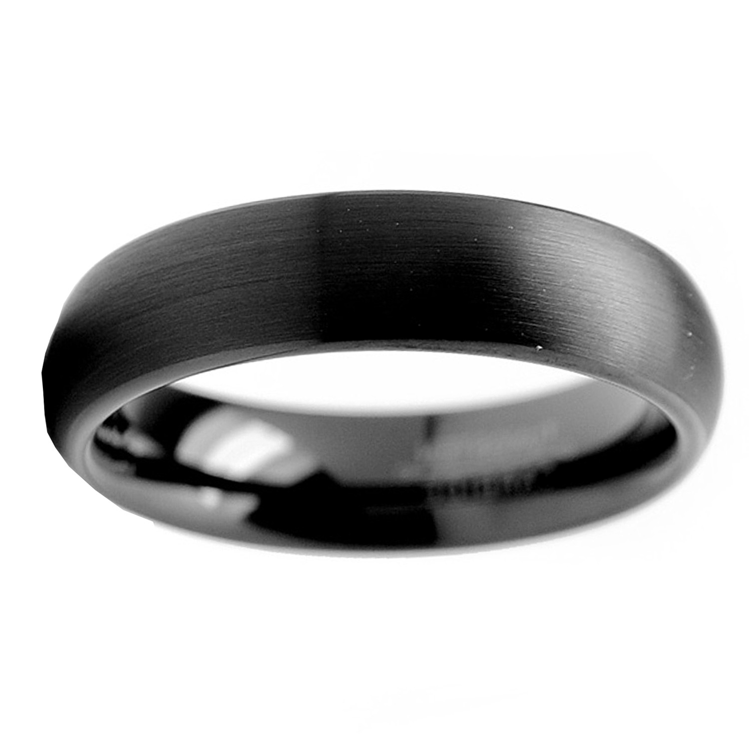 6MM Men’s Dome Black Tungsten Ring Wedding Band Jewelry Sizes 7 to 13