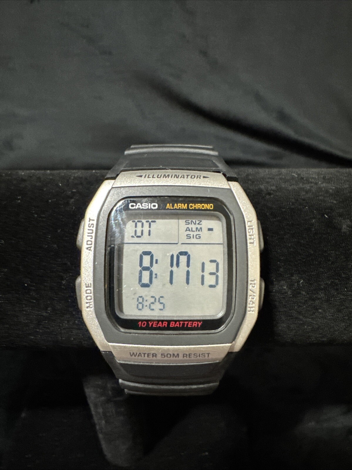 Casio W-96H-1BVDF Men Digital 10-Year Battery Watch, Black
