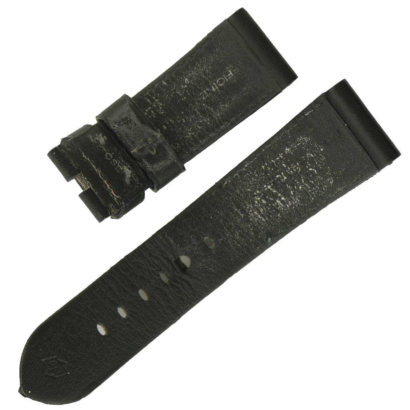 AUTHENTIC OFFICINI PANERAI 24MM BLACK LEATHER STRAP WITHOUT BUCKLE