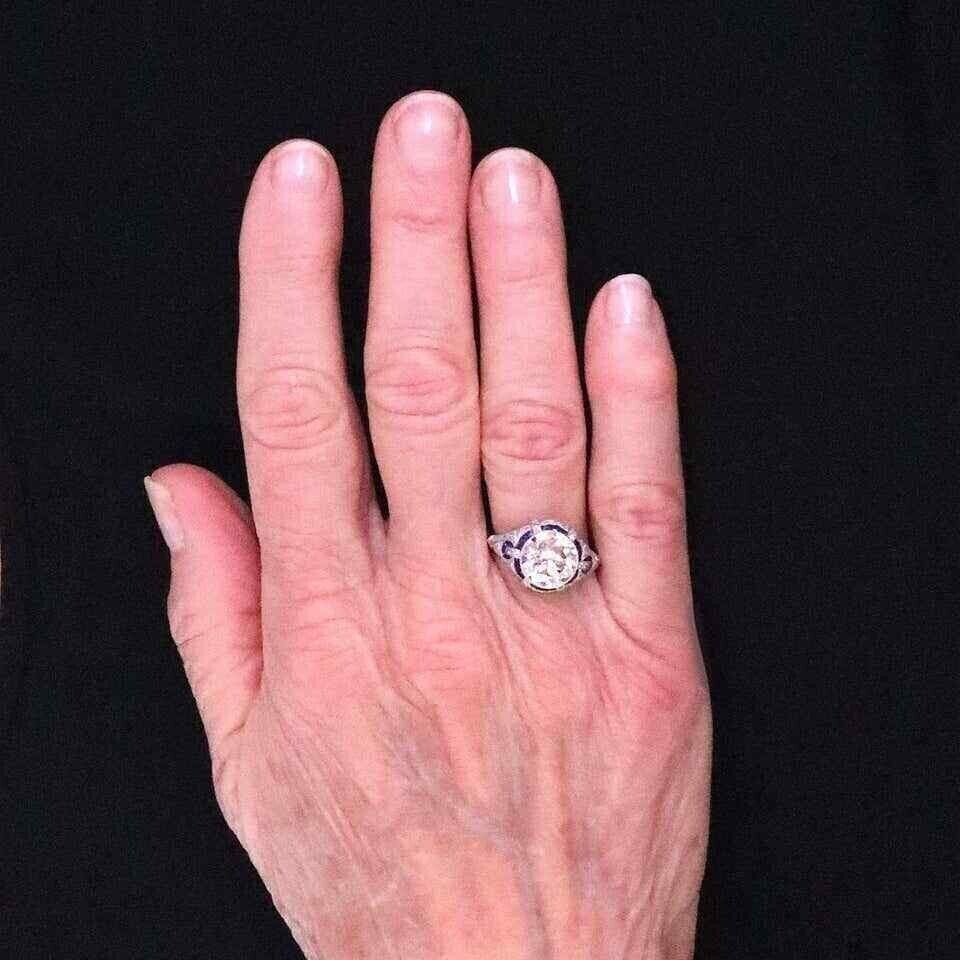 Art Deco Style 3.00 Ct Lab-Created Diamond Engagement Ring 925 Sterling Silver