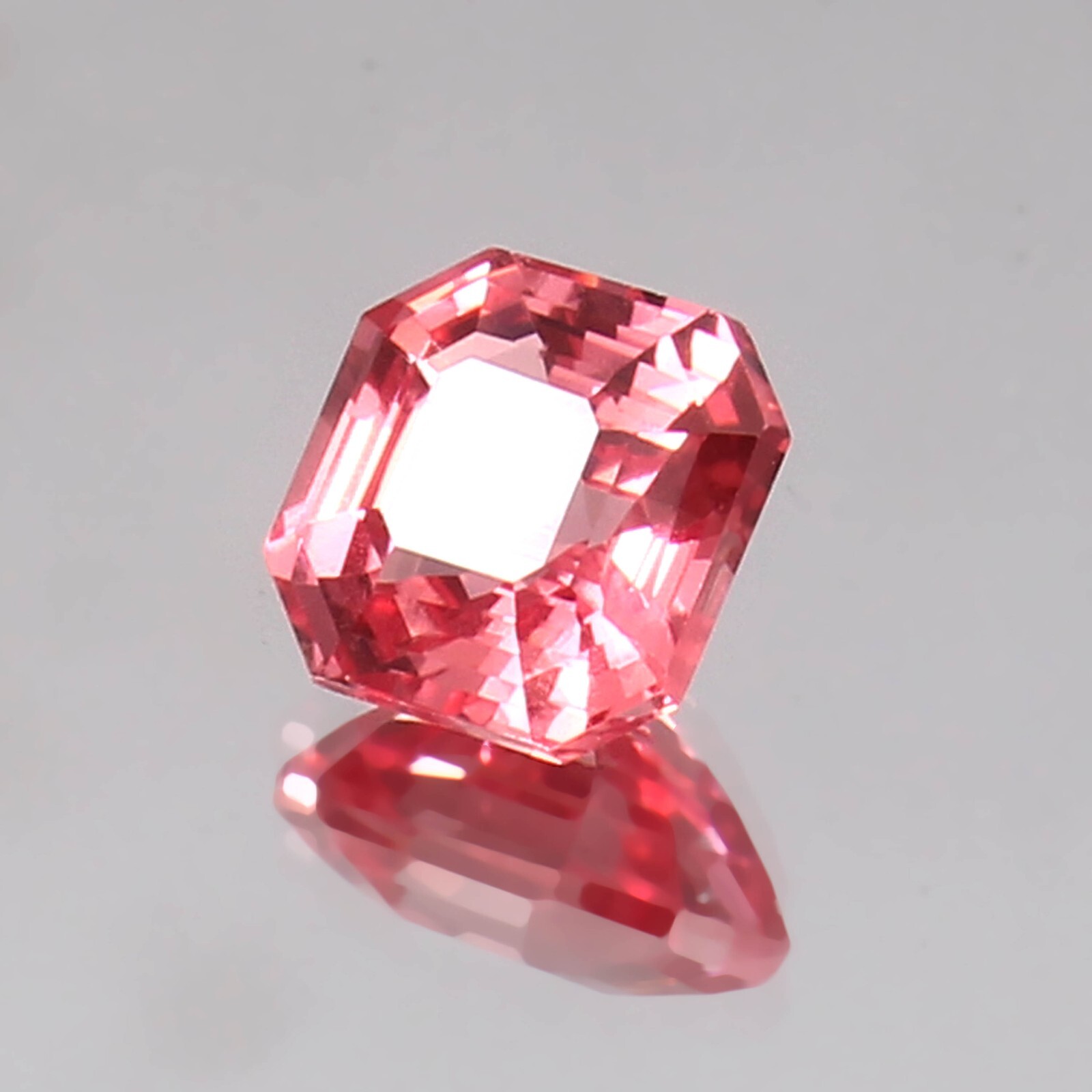 Natural Flawless Ceylon Padparadscha Sapphire Asscher Cut 9×9 MM Loose Gemstone