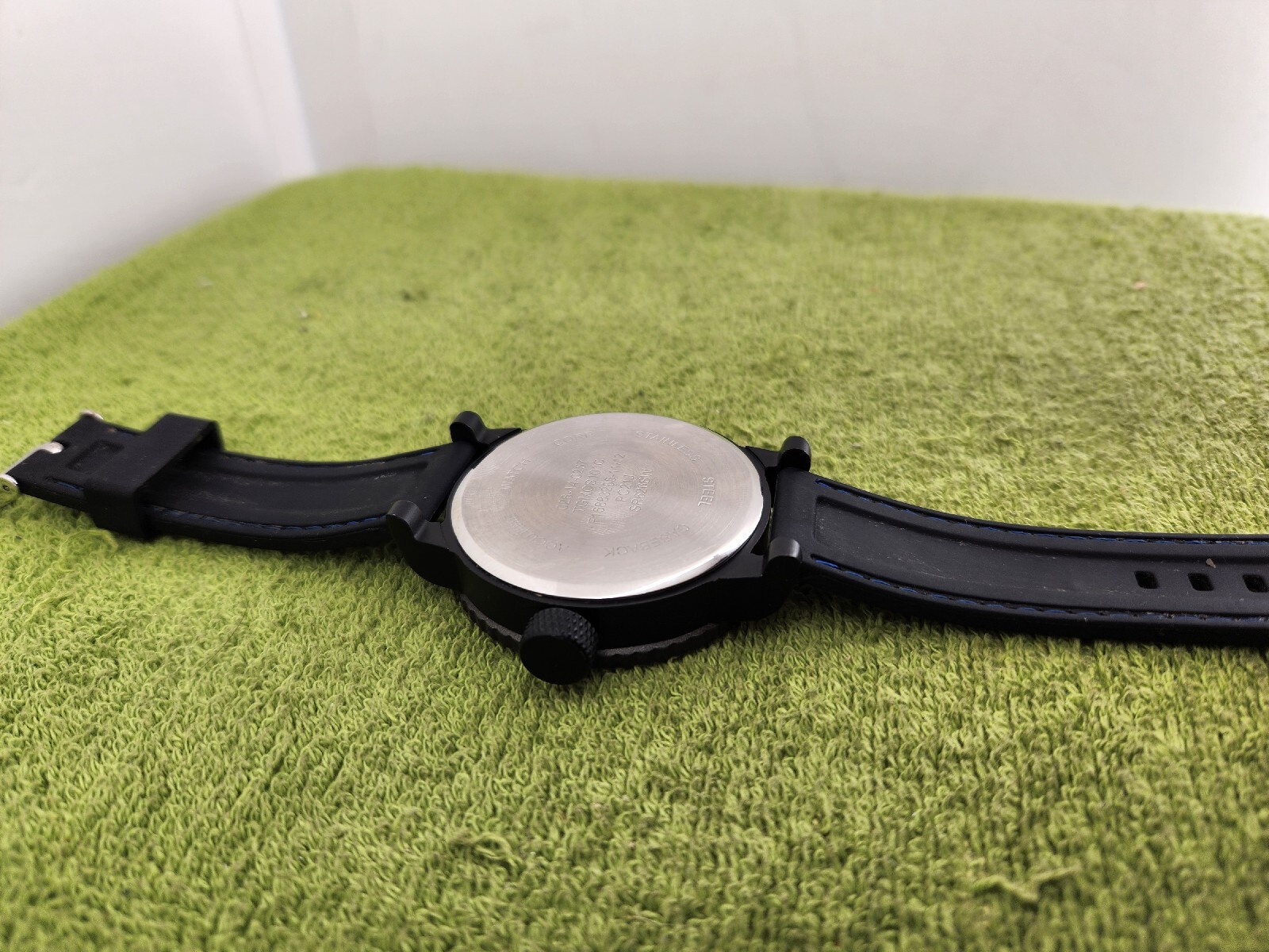 ACCUTIME WATCH CORP PC21J-JAPAN MOVT Carbon BLUE DESIGNER RUBBER BAND