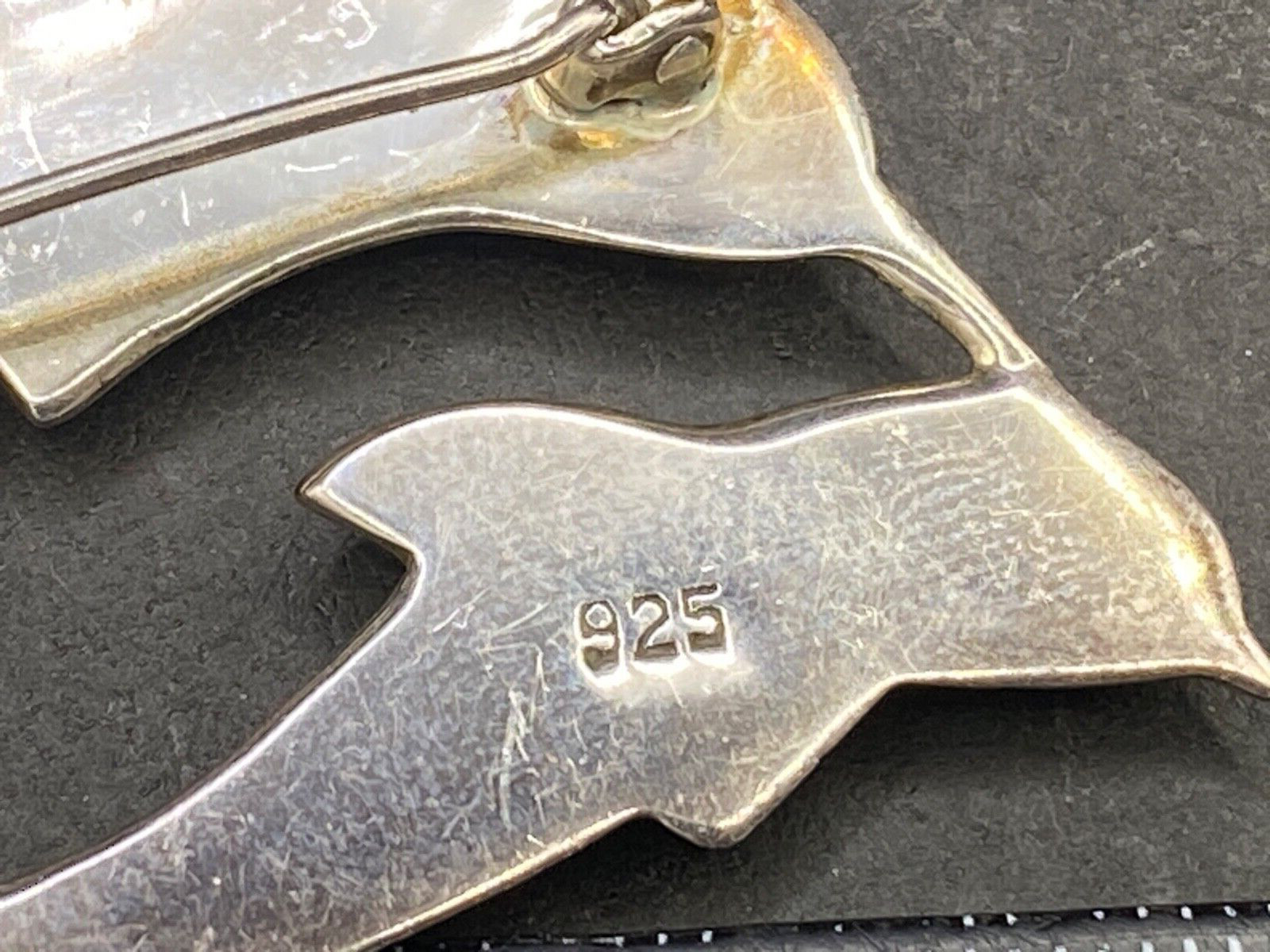Dolphins Narwal Baby & Mother Stirling Silver Approx 7.5g 60mm Porpoise Pin